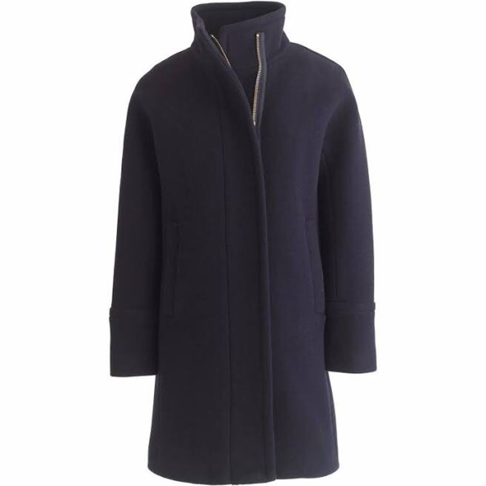 J crew Navy Wool Stadium Cloth Cocoon Coat 2